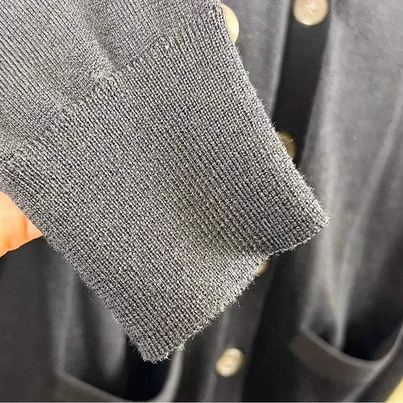 J.Crew Women’s Front Button-Down 100% Wool Black Cardigan Sweater Size XS
